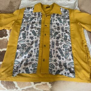 Men's Mustard Yellow Tiki Shirt